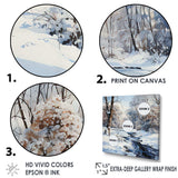 Snow River Winter Scenery - Landscapes Canvas Wall Art