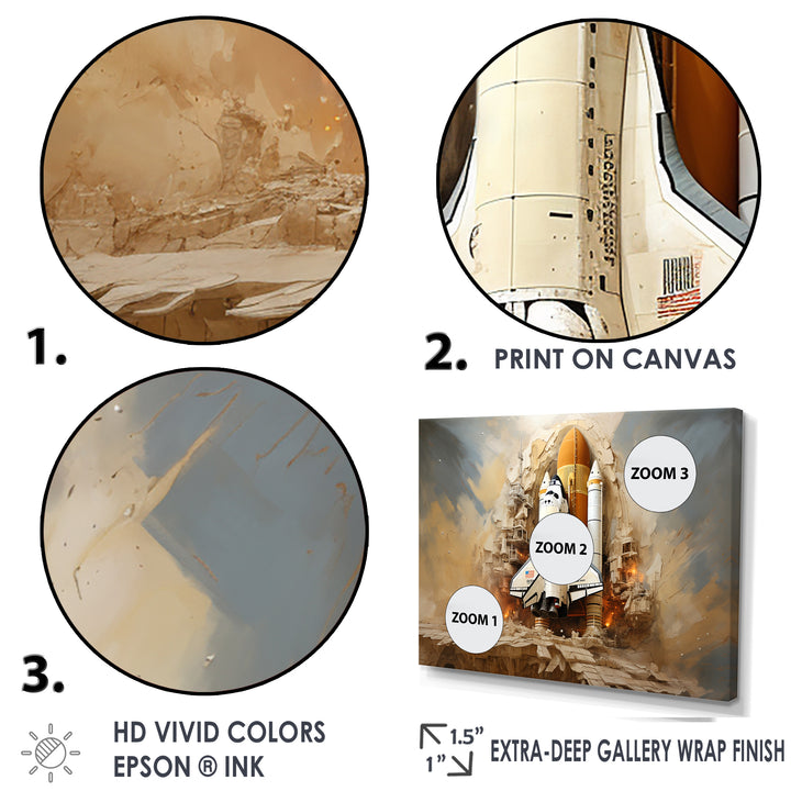 Abstract Space Shuttle Launch - Space Shuttle Canvas Wall Art