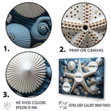 Minimalism Starfish Blue And White - Starfish Canvas Wall Art