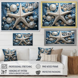 Minimalism Starfish Blue And White - Starfish Canvas Wall Art