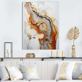 Beige And Orange Minimalism Stone Geode - Landscapes Canvas Wall Art