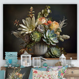 Succulent Bouquet Still Life I - Floral Canvas Wall Art