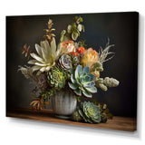 Succulent Bouquet Still Life I - Floral Canvas Wall Art