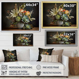 Succulent Bouquet Still Life I - Floral Canvas Wall Art