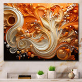 Abstract Coffee Fluid Flames - Abstract Canvas Wall Art