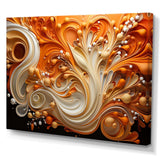 Abstract Coffee Fluid Flames - Abstract Canvas Wall Art