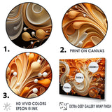 Abstract Coffee Fluid Flames - Abstract Canvas Wall Art