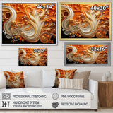 Abstract Coffee Fluid Flames - Abstract Canvas Wall Art