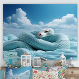 Cyan Snake Serpentine Sky - Snake Wall Decor