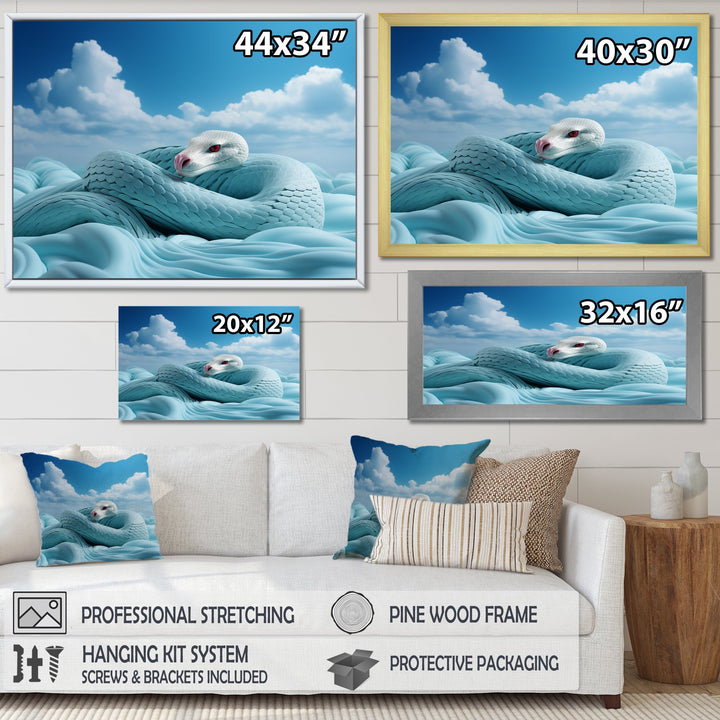 Cyan Snake Serpentine Sky - Snake Wall Decor