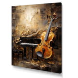 Vintage Violin And Piano Harmony - Music Canvas Wall Art