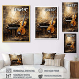 Vintage Violin And Piano Harmony - Music Canvas Wall Art