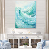 Teal Storm And Wave Expression II - Coastal Canvas Wall Art