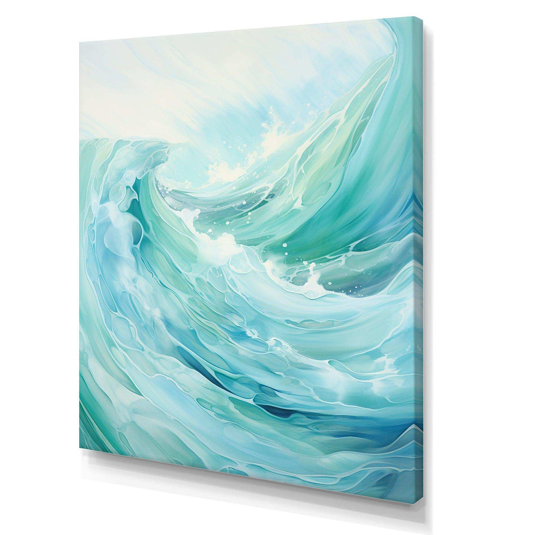 Teal Storm And Wave Expression II - Coastal Canvas Wall Art