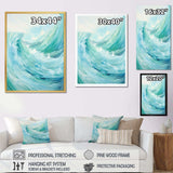 Teal Storm And Wave Expression II - Coastal Canvas Wall Art