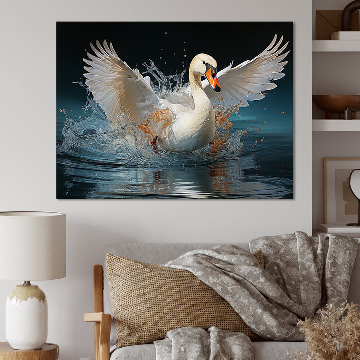 Saw Elegance In Motion - White Swans Wall Art