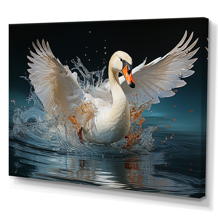 Saw Elegance In Motion - White Swans Wall Art