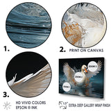 Saw Elegance In Motion - White Swans Wall Art