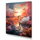 Graceful Mirage Swans - Swans Large Canvas Wall Art
