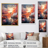Graceful Mirage Swans - Swans Large Canvas Wall Art