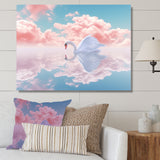 Graceful Mirage Sawn Clouds - Swans Living Room Wall Art