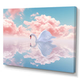 Graceful Mirage Sawn Clouds - Swans Living Room Wall Art