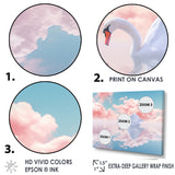 Graceful Mirage Sawn Clouds - Swans Living Room Wall Art
