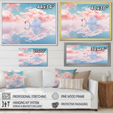 Graceful Mirage Sawn Clouds - Swans Living Room Wall Art
