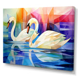 Cubic Swan Sonata Melody - Purple Swans Wall Art