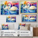 Cubic Swan Sonata Melody - Purple Swans Wall Art