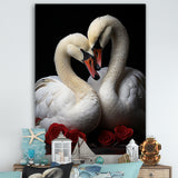 Swans Romantic Portrait - Swans Framed Canvas Art