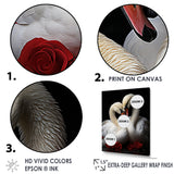 Swans Romantic Portrait - Swans Framed Canvas Art