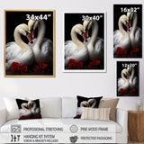 Swans Romantic Portrait - Swans Framed Canvas Art