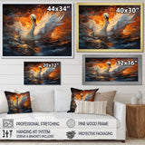 Swans Voyage - Peach Swans Wall Art