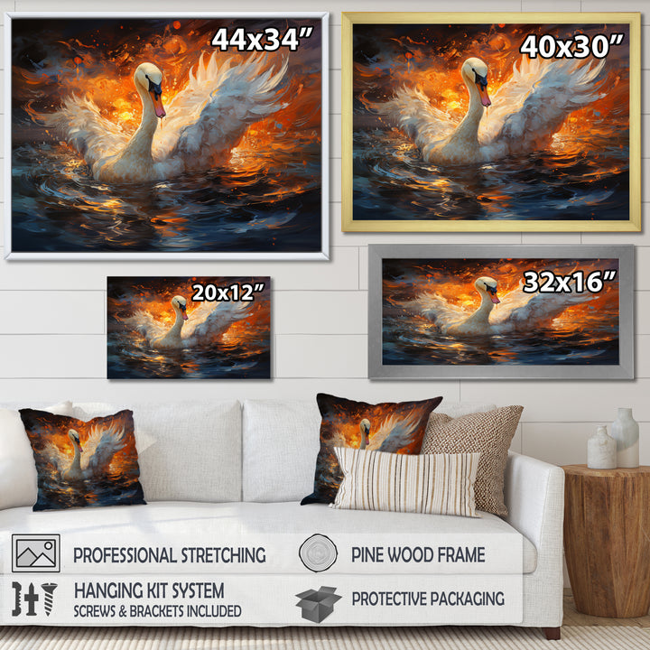 Swans Voyage - Peach Swans Wall Art