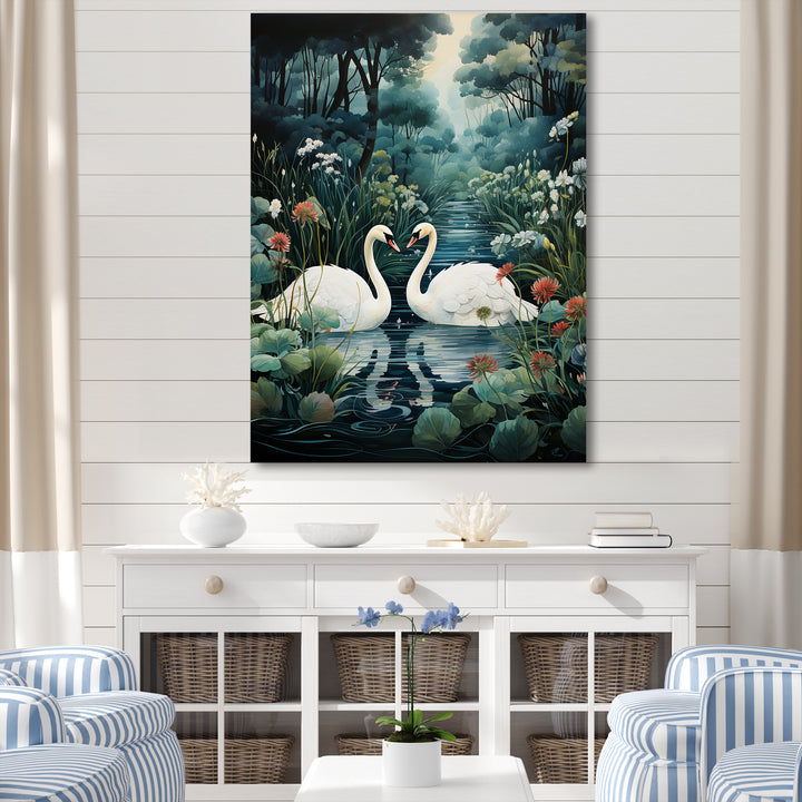 Swans Eternal Love - Swans Living Room Wall Art