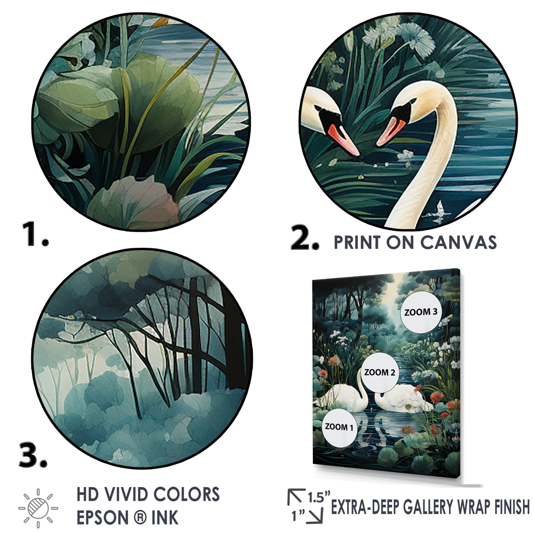 Swans Eternal Love - Swans Living Room Wall Art