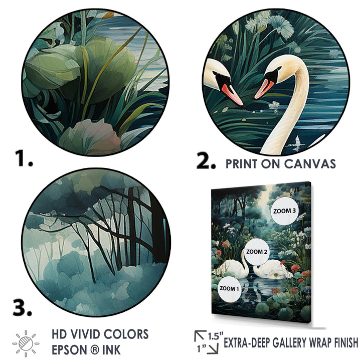 Swans Eternal Love - Swans Living Room Wall Art