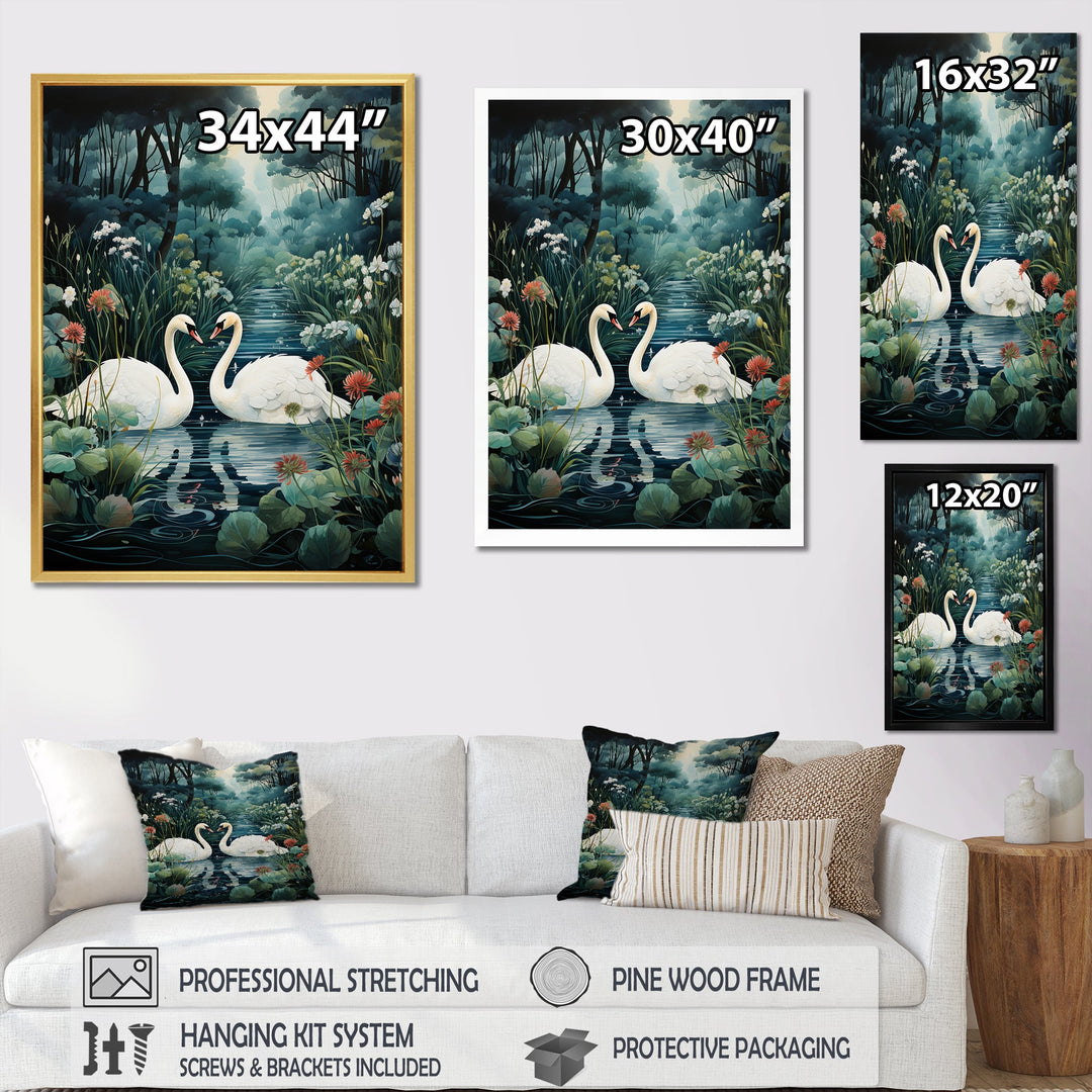 Swans Eternal Love - Swans Living Room Wall Art