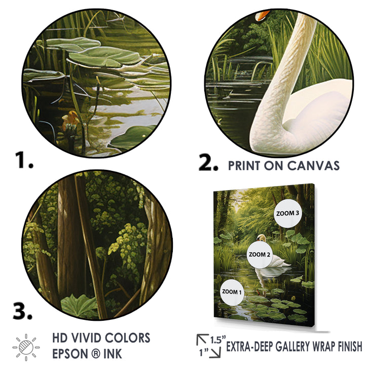 Swans Refuge By The Lake - Swans Wall Decor