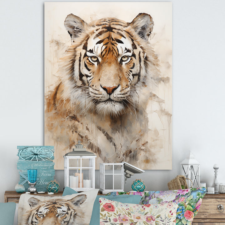 Minimalism Beige Tiger - Beige Tiger Wall Art