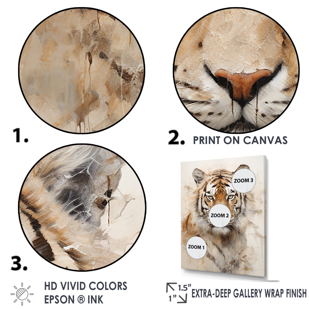 Minimalism Beige Tiger - Beige Tiger Wall Art