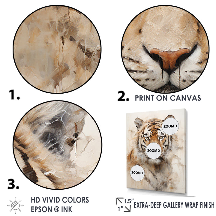 Minimalism Beige Tiger - Beige Tiger Wall Art