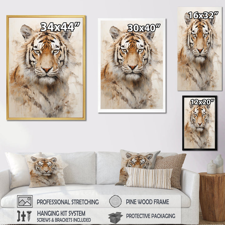 Minimalism Beige Tiger - Beige Tiger Wall Art