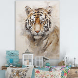 Minimalism Beige Tiger III - Animals Canvas Wall Art