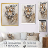 Minimalism Beige Tiger III - Animals Canvas Wall Art