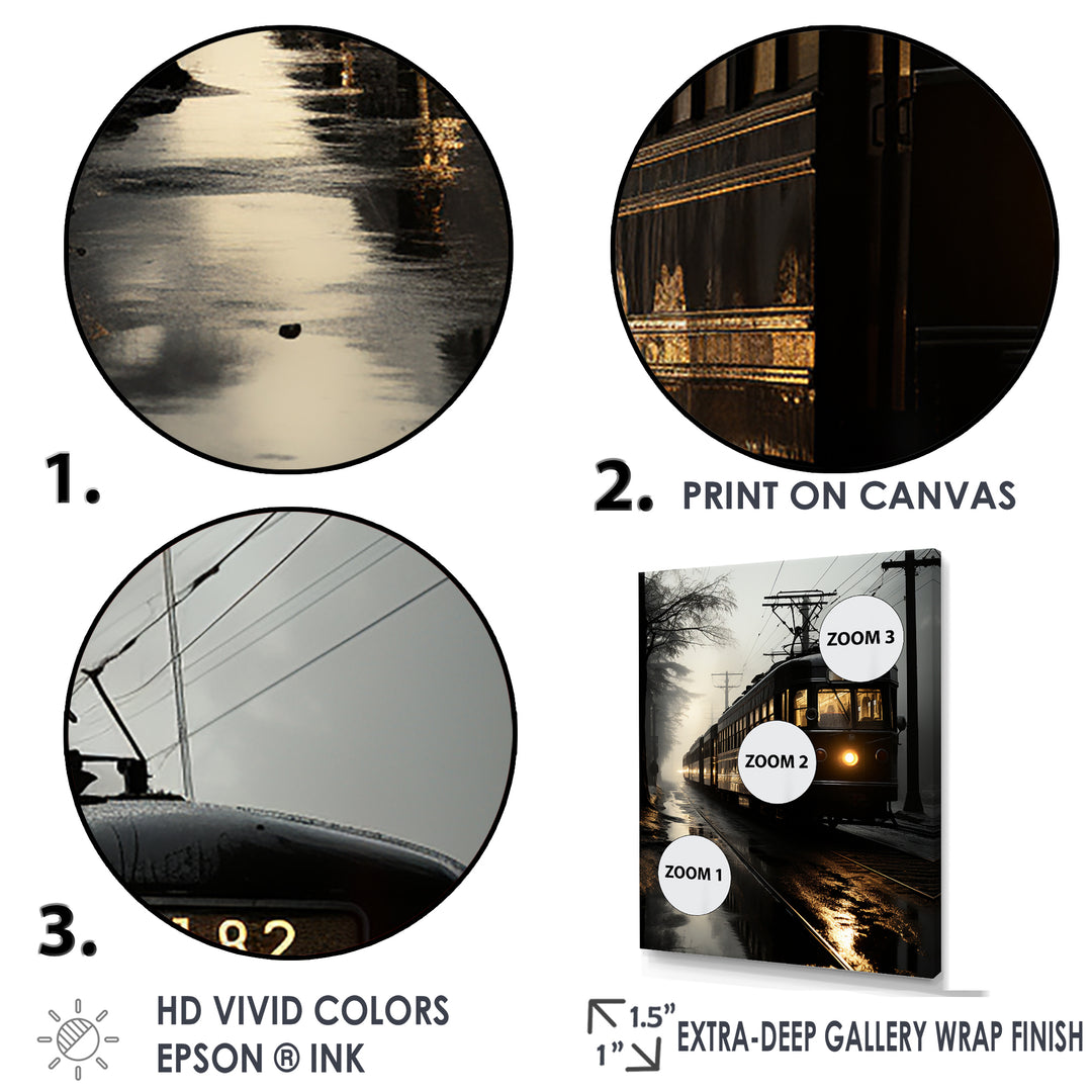 Train In The Dusk Charm In Winter - Train Canvas Wall Art