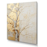 Gold And Beige Tree Amercian Basswood - Floral Canvas Wall Art