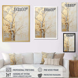 Gold And Beige Tree Amercian Basswood - Floral Canvas Wall Art