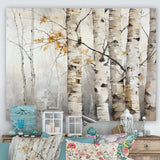 Silver And Beige Birch Wood Beauty I - Floral Canvas Wall Art